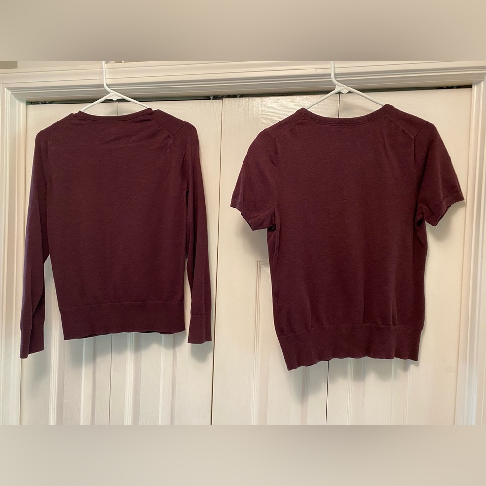 Women’s, Lands’ End, Plum, Size S, sweater set - Picture 4 of 5